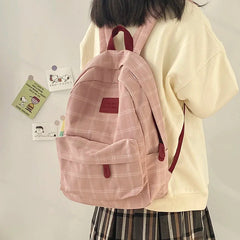 Women's Lattice Backpack High Capacity Mochila Bolsa
