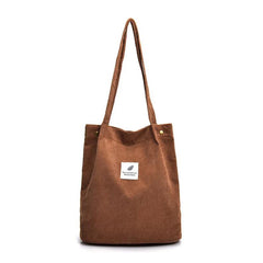 Corduroy Shoulder Bag Reusable