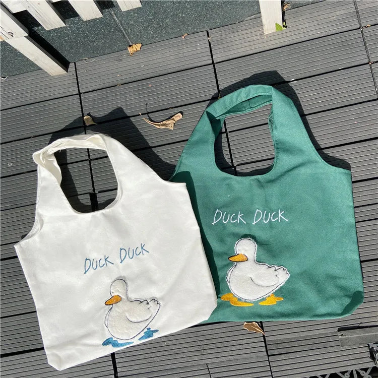 Japanese Cartoon Shoulder Bag Reusable Canvas Tote Handbag