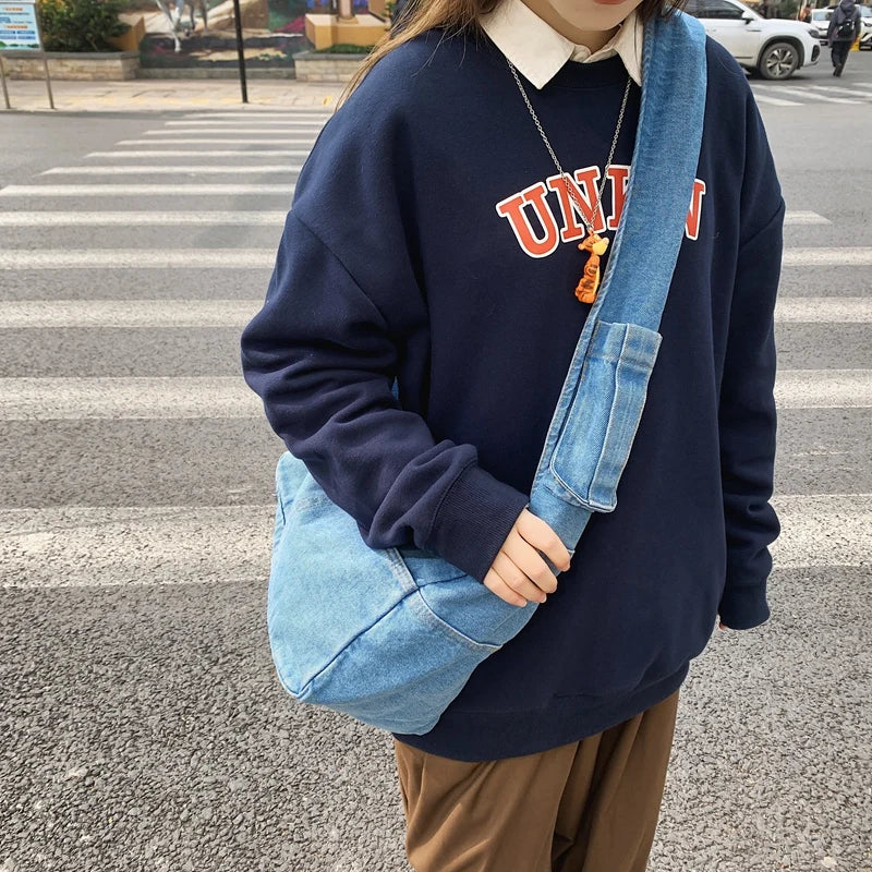 Denim Women's Crossbody Bag High Quality Messenger Shoulder Bag