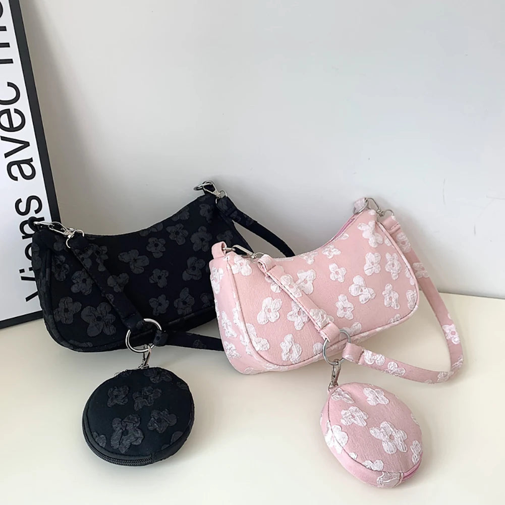 Embroidery Flower Printing Shoulder Bags for Women