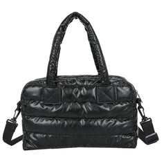 Quilted Cotton Padded Messenger Bag Large Capacity Zipper Shoulder Bag