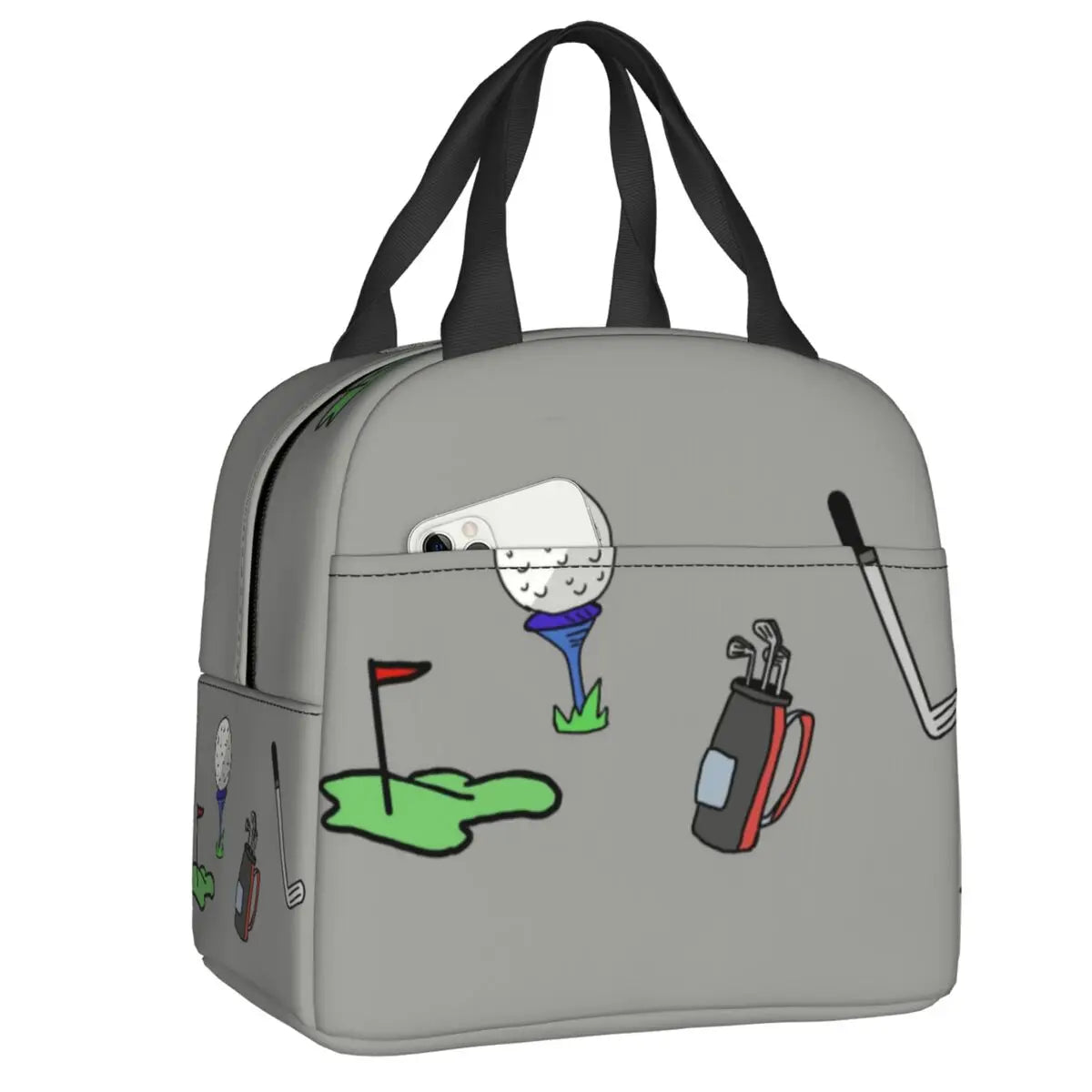 Ball Golf Insulated Lunch Bag for School Office Sports Golfing