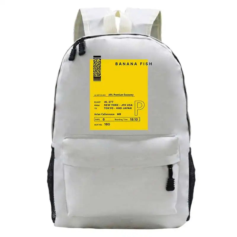 Banana Fish Anime Women Backpack Waterproof School Bagpack