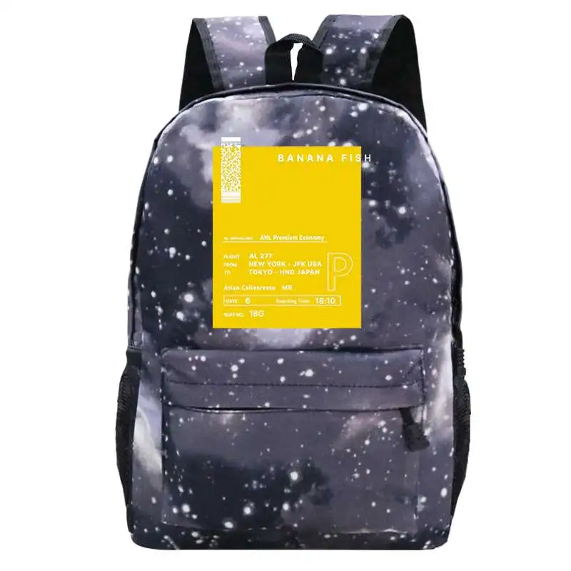 Banana Fish Anime Women Backpack Waterproof School Bagpack