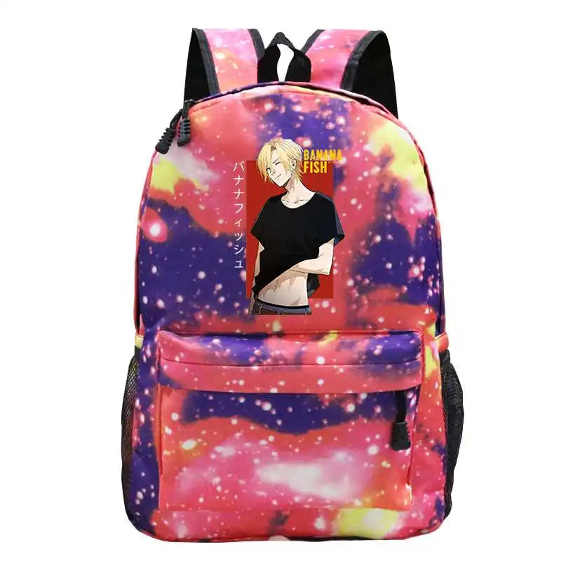 Banana Fish Canvas Backpack College School Bags