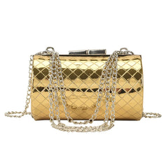 Metallic Crossbody Bags Diamond Lattice Chain Small Shoulder Bag