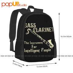 Bass Clarinet Backpack Large Capacity Print Style Gym Tote Bag
