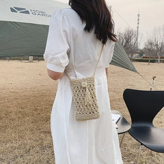 Summer Mini Crossbody Straw Tassel Bag Girls Small Shoulder Bag