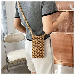Straw Tassel Crossbody Bag Beach Mobile Phone Vintage Small Shoulder Bag