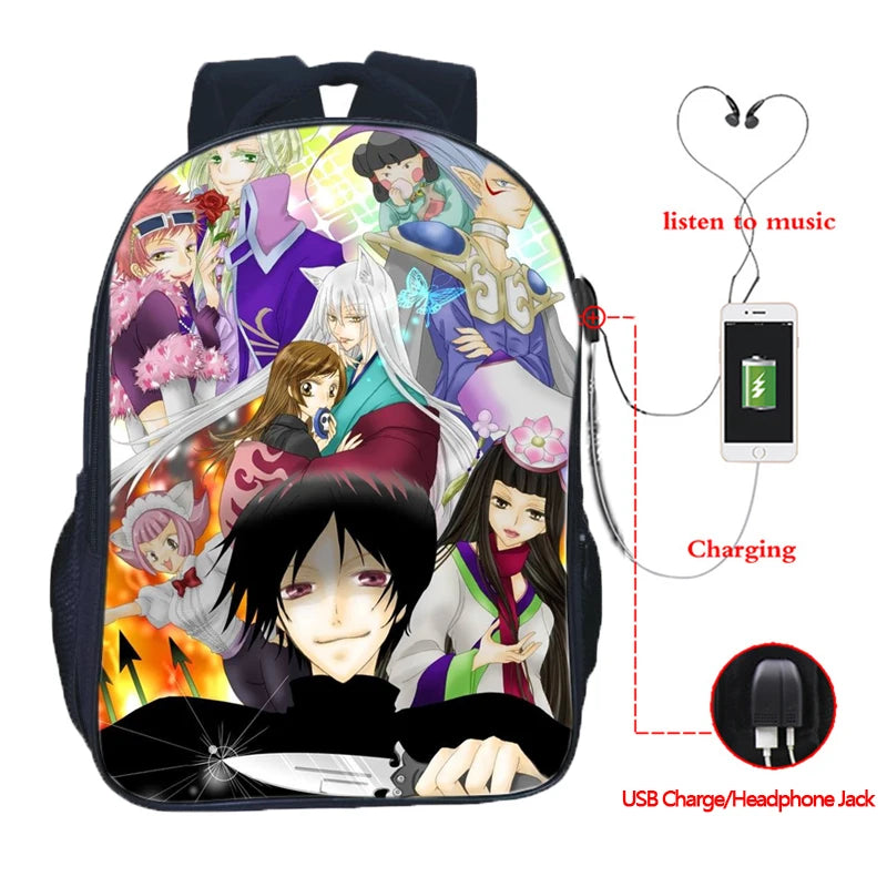 Kamisama Kiss USB Charging Backpack Students Travel School Bag