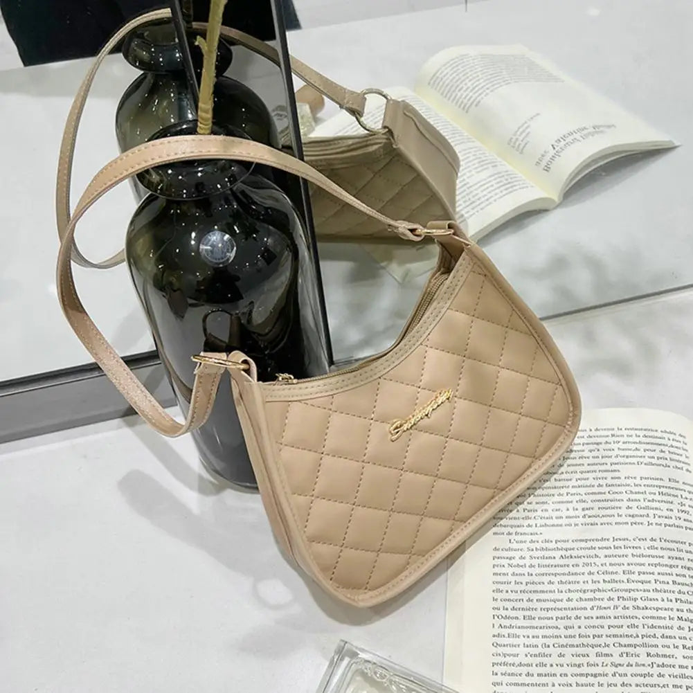 Minimalist Women Handbag Zipper Closure Casual Shoulder Bag