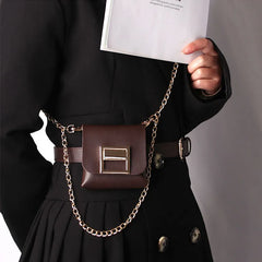 Women's PU Leather Belt with Detachable Bag Dress Decoration