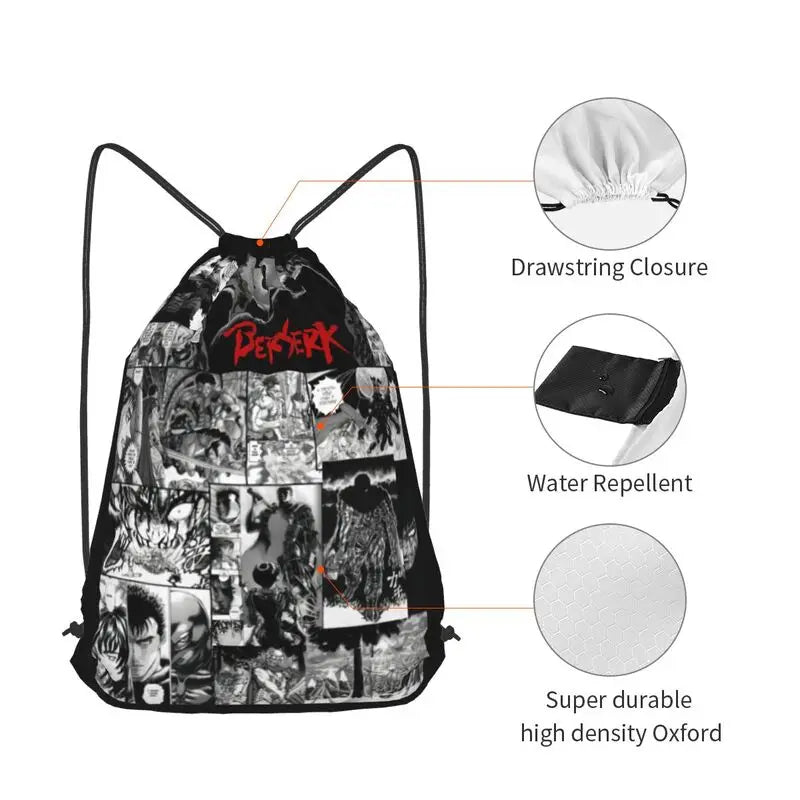 Berserk Manga Guts Berserker Armour Drawstring Backpack