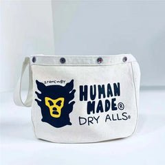 Monkey Head Print Shoulder Messenger Bag Vintage Canvas Bag