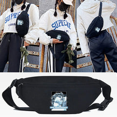 Bicolor Statue Waist Bag Women Shoulder Crossbody Chest Bag Unisex Hip Bum Bag