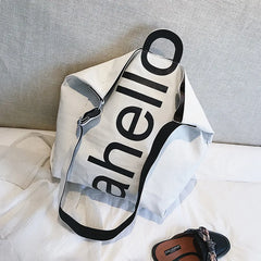 Canvas Women's Letters Tote Bag Large Capacity Handbag