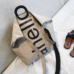 Canvas Women's Letters Tote Bag Large Capacity Handbag