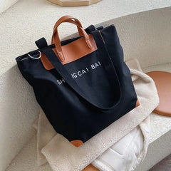 Canvas Totes Satchels Zipper Casual Handbags Large Capacity Shoulder Bags