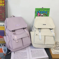 Nylon Women Backpack Multi-Pocket Student Rucksack Female Travel Bag