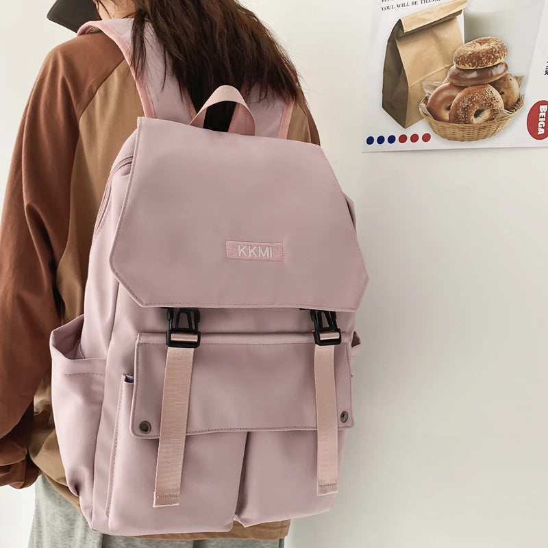 Nylon Women Backpack Multi-Pocket Student Rucksack Female Travel Bag