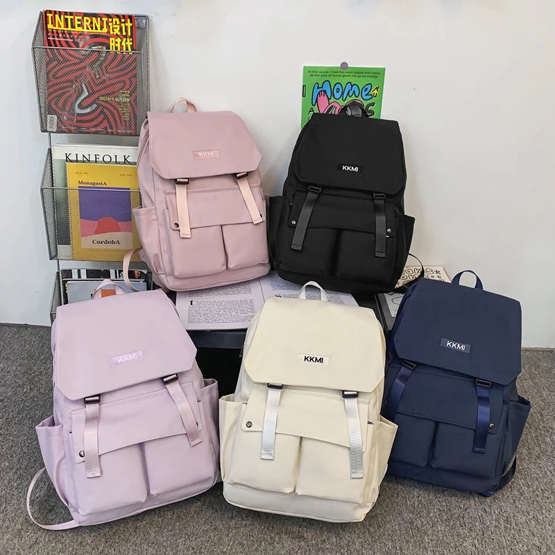 Nylon Women Backpack Multi-Pocket Student Rucksack Female Travel Bag