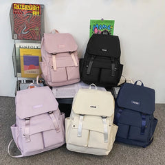 Nylon Women Backpack Multi-Pocket Student Rucksack Female Travel Bag