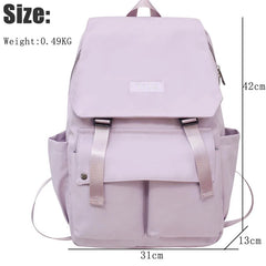 Nylon Women Backpack Multi-Pocket Student Rucksack Female Travel Bag