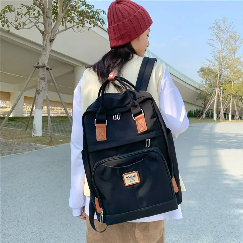 Big Capacity Nylon Laptop Backpack High School College Book Bag