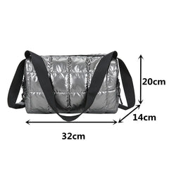 Quilted Crossbody Bag Women Down Feather Shoulder Bag Ladies Messenger Bag