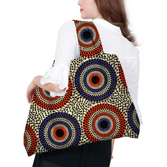 African Wax Large Tote Reusable Cotton Shopping Bag