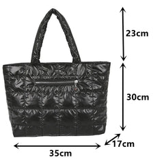 Quilted Plaid Tote Bag Large Capacity Women's Shoulder Bag
