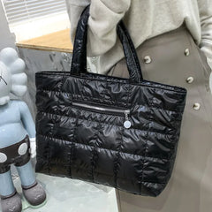 Quilted Plaid Tote Bag Large Capacity Women's Shoulder Bag