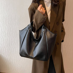 Winter Leather Tote Bag for Women - High Capacity Handbag