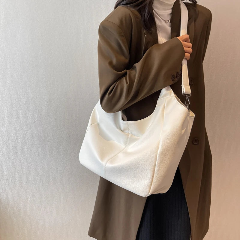Winter Leather Tote Bag for Women - High Capacity Handbag
