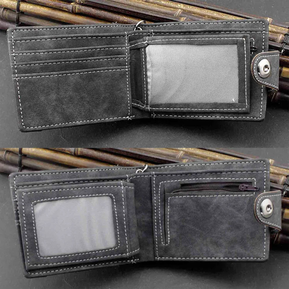 Biker Cowboy Men's Snap Wallet with Anti-Lose Chain