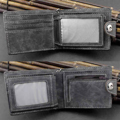 Biker Cowboy Men's Snap Wallet with Anti-Lose Chain