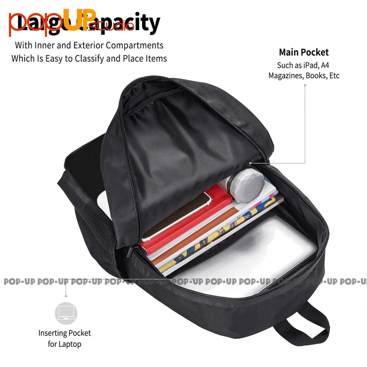 Power Superheroes Month Backpack Large Capacity School Portable Sports Bag