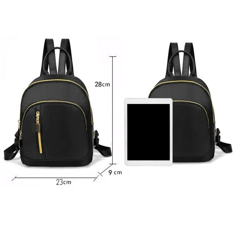 Small Travel Backpack Women Oxford Daypack Schoolbag Satchel Shoulder Bag