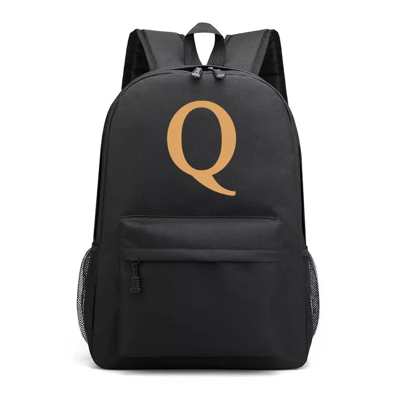 Brown Letter Girls Kid Nursery Child Pre School Rucksack School Bag Backpack