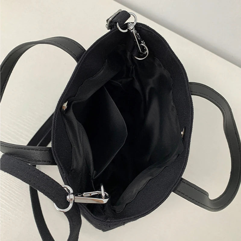 Canvas Shoulder Bag Female Star Y2K Personalized Handbag Large Capacity