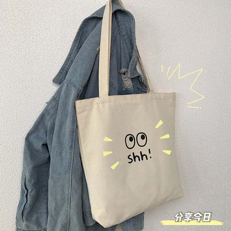 Canvas Tote Bag Crossbody College Shoulder Schoolbag Women