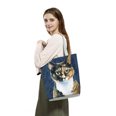 Cat Print Art Painting Shopping Hand Bag Women School Eco Tote Shopper Bag