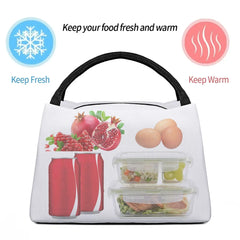 Checker Lunch Bag and Box Set, Water-resistant Tote Food Bags
