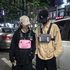 Streetwear Chest Bag Unisex Casual Vest Nylon Waist Pack 22x16x4cm