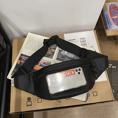 Men's Canvas Chest Phone Purse Nylon Waist Pack