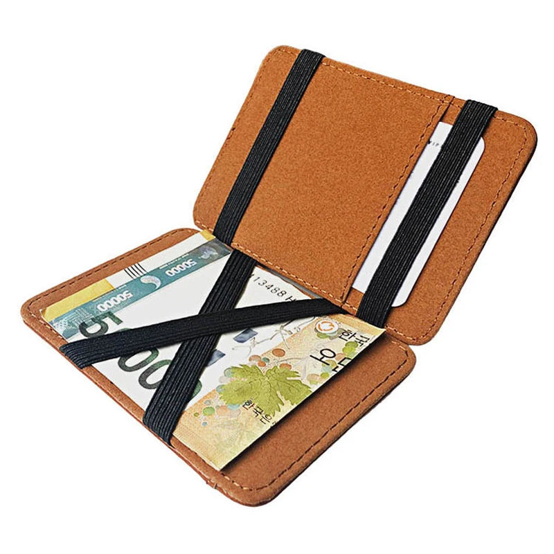 Pumpkin Skull Face Leather Magic Wallet Men Women Money Clip