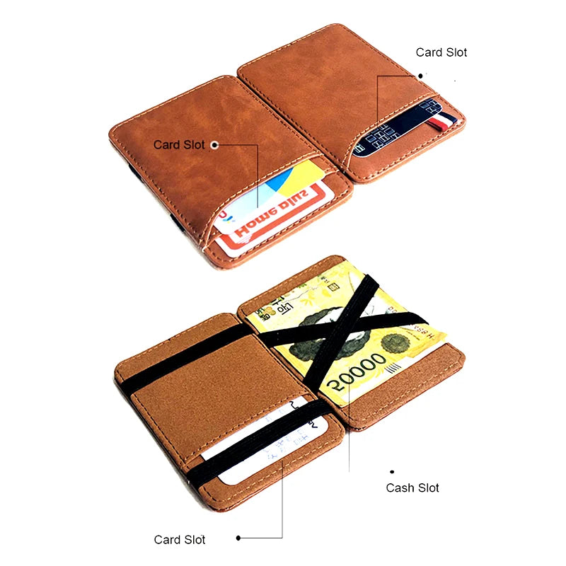 Pumpkin Skull Face Leather Magic Wallet Men Women Money Clip