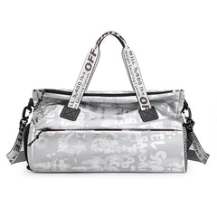 Large Capacity Tote Bag Graffiti Yoga Sports Bag with Shoes Outdoor Travel Handb