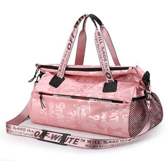 Large Capacity Tote Bag Graffiti Yoga Sports Bag with Shoes Outdoor Travel Handb